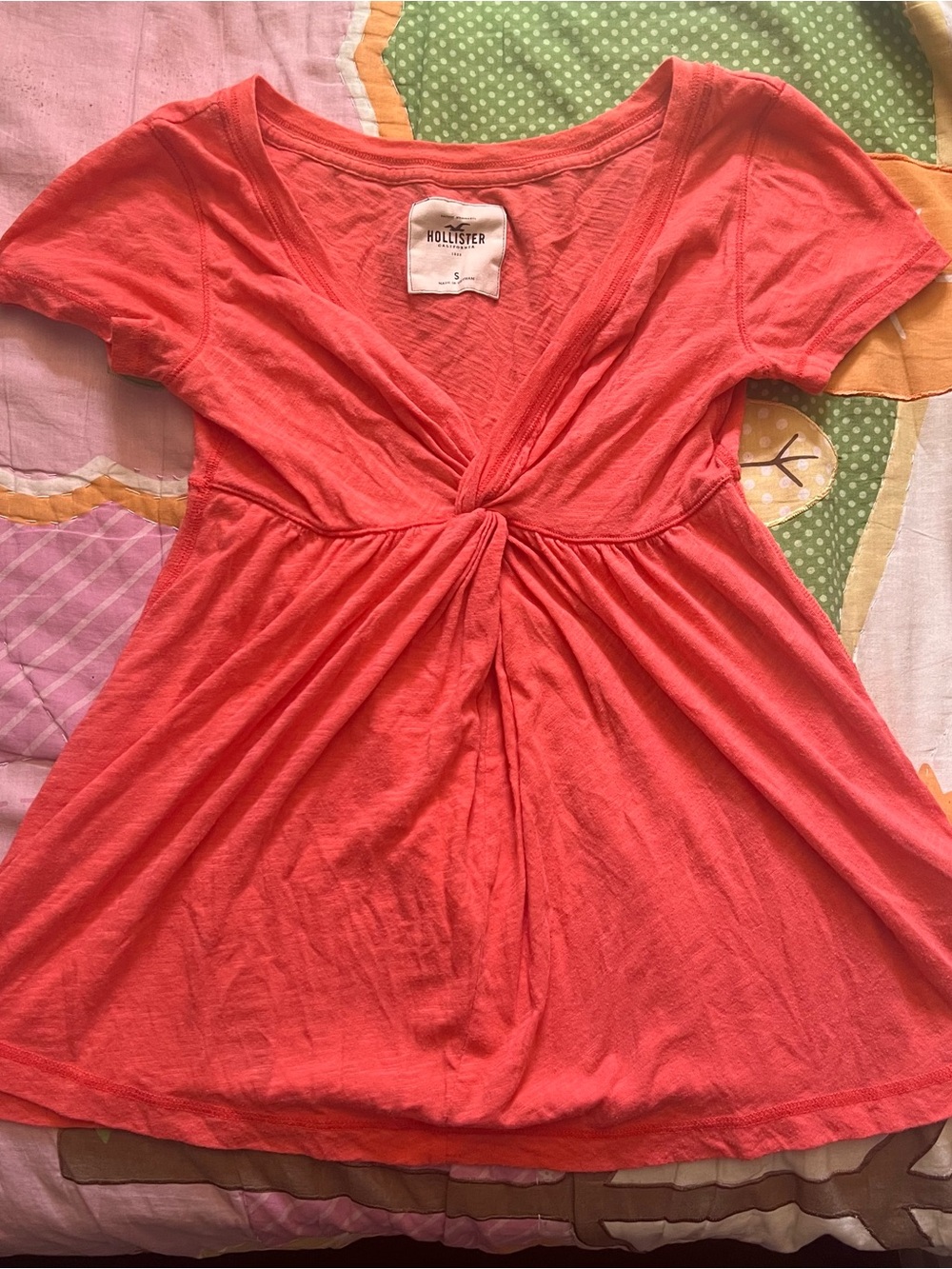 vintage hollister coral babydoll top